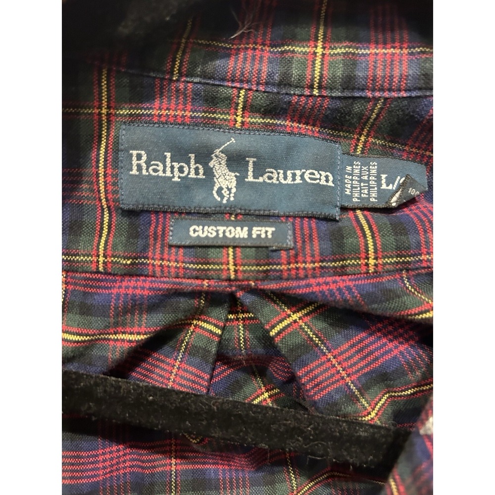 Ralph Lauren Polo Vintage Plaid Button Down Long Sleeve Custom Fit Preppy L - Picture 11 of 13